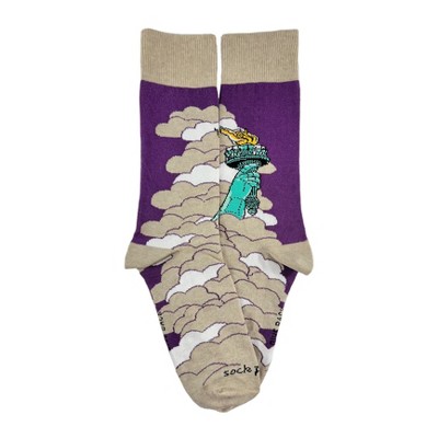 Lady Liberty Rises Above the Clouds Socks from the Sock Panda (Women's Sizes Adult Medium)