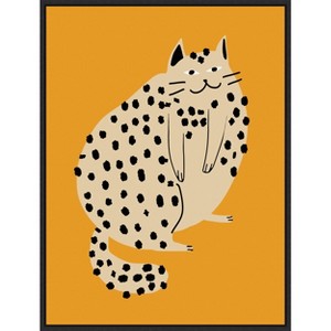 Amanti Art Spotted Cat Delight by Little Dean Framed Canvas Wall Art - 1 of 4