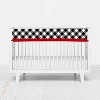 Bacati - Lumberjack Red/Black/Gray Boys Cotton Long Crib Rail Guard Cover - 2 of 4