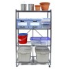 Origami R5 4 Tier Foldable Metal Storage Rack with Wheels, 1,000 Pound Capacity for Kitchen, Garage, or Garden Storage, Pewter, Certified Refurbished - 2 of 4