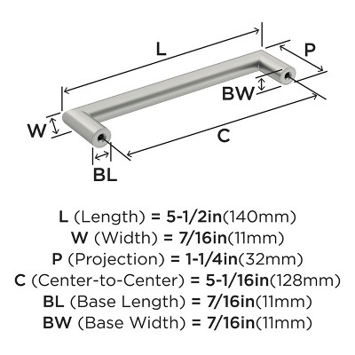 Satin Nickel Brushed Modern Industrial Bar Pull