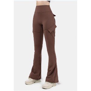 DOMETOUR Women's High Waisted Cargo Joggers Flare Leggings Womens Cargo Pants with Pockets - 1 of 4