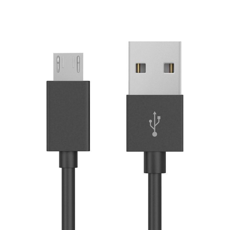 Just Wireless 4&#39; TPU Micro USB to USB-A Cable - Black, 1 of 9