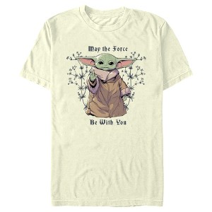 Men's Star Wars: The Mandalorian Grogu May the Force be With You Wildflowers T-Shirt - 1 of 4