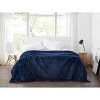 Cannon Twin XL Solid Plush Blanket Dark Blue - 2 of 2