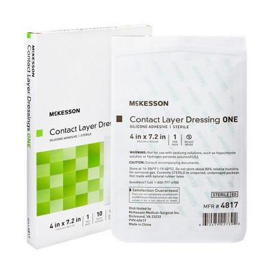 McKesson Silicone Wound Dressing, 4 x 7-2/5 in., 10 Count, 1 Pack