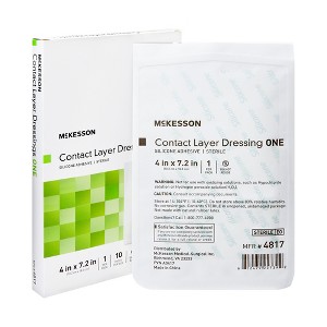McKesson Silicone Wound Dressing, 4 x 7-2/5 in., 10 Count, 1 Pack - 1 of 3