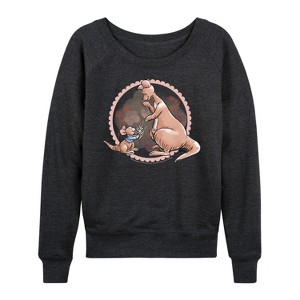 Women's - Disney - Winnie the Pooh Lightweight French Terry Wide Neck Long Sleeve Shirt - 1 of 4