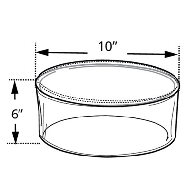 Clear Acrylic Cylinder Display Case for Countertop, 10"W x 6"H