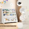 Kids Bookshelf and Toy Storage Organizer, Multifunctional 4 Tier Wooden Kids Book Shelf with Bookcase Display Stand in Kids Room - 3 of 4