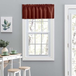 Ellis Lisa Solid Color Poly Cotton 1.5" Rod Pocket Duck Fabric Stylish Tailored Valance 58" x 15" Red - 1 of 4