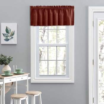 Ellis Lisa Solid Color Poly Cotton 1.5" Rod Pocket Duck Fabric Stylish Tailored Valance 58" x 15" Red