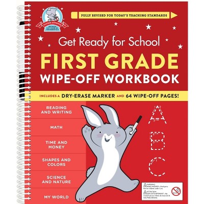 Get Ready for School: First Grade Wipe-Off Workbook - by  Heather Stella (Spiral Bound)