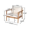 Mid-Century Modern Outdoor Lounge Chairs with Cushion,Wood Patio Lounge Chair for Garden Balcony,Weather Resistant Lounge Chair-Coolbibila - 4 of 4