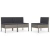 vidaXL Patio Chairs 3 pcs with Cushions Poly Rattan Gray - 2 of 4