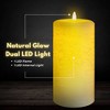 LumiPur 4"x8" Signature Natural Glow Flickering Flameless LED Wax Pillar Candle Linen White - 4 of 4