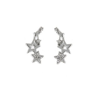 18K Gold-Plated Star Earring Climber with Genuine Crystals - 1 of 4