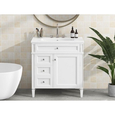 NicBex Bathroom Vanity without Sink/with Sink,Bathroom Sink Vanity with Drawers,36/30 inch Bathroom Sink Cabinet for Bathroom,Blue/White