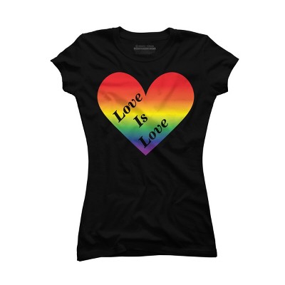 Adult Design By Humans Love Is Love Rainbow Heart Pride By ArnyaTees T-Shirt