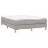 vidaXL Full Size Fabric Box Spring Bed Frame - Elevated, Modern Design in Light Gray, Comfortably Fits 53.9" x 74.8" Mattress - 2 of 4