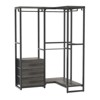 Aheaplus 65.5'' Closet Storage with Fabric Drawers, Corner Closet Organizer with 5 Hanging Rods and Wood Shelves - 3 of 4