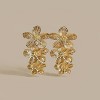 Gold Large Chunky Flower Statement Earrings for Women - 4 of 4