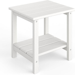 GustoWave Outdoor Side Table 18 x 15 inch,  2-Tier Patio Side Tables for Outside, All-Weather End Table for Patio Pool Deck - 1 of 4