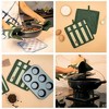 Folkulture 100% Cotton and Silicon Square Potholders Set of 2, 8 Inch - Matcha - 2 of 4