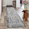 Acekool 5x7 Washable Rug - Low Pile Non-Slip Indoor Carpet, Soft Vintage Design for Living Room, Dining Area, Entryway, Grey & Cream - 3 of 4