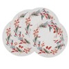 Saro Lifestyle Yuletide Charm Red Berry Wreath Placemat (Set of 4), White, 15"x15" - 3 of 4