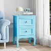 Bonnlo Nightstand Set of 2, Bed Side Table/Night Stand with 2 Drawers, Blue, Small for Bedroom - 3 of 4