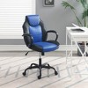 Simple Relax Office Chair with Padded Armrests in Black and Blue - 2 of 4