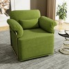 Vynxaria Modern 360° Swivel Square Accent Sofa Chair, Green Fluffy Fabric, Gold Metal Legs, Ergonomic (31.5"W×29.5"D×33.5"H) - 2 of 4