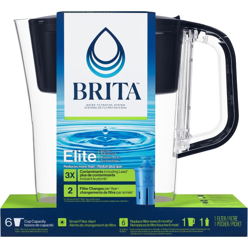 Brita Water Filter 6 Cup Denali Water Pitcher Dispenser with Elite Water Filter, 6 of 12