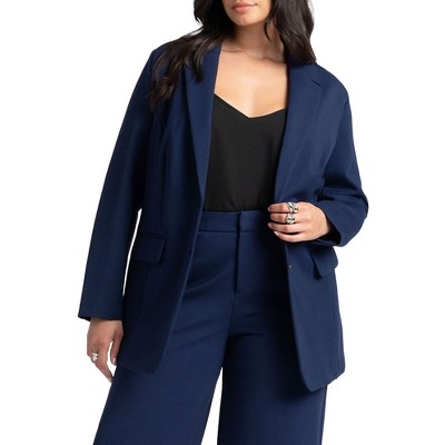 ELOQUII Women's Plus Size The Ultimate Stretch Long Two Button Blazer