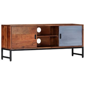 vidaXL TV Cabinet Honey Finish with Blue Accent - 1 of 4