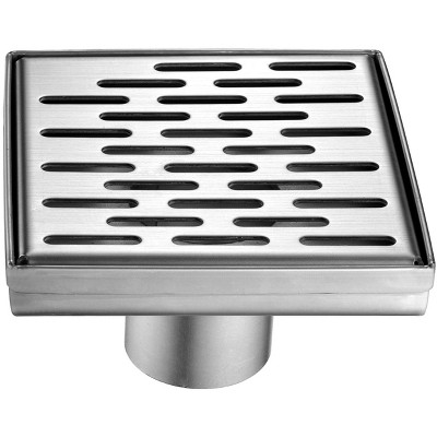 ALFI ABSD55C 5Inch x 5Inch Modern Square Stainless Steel Shower Drain with Groove Holes