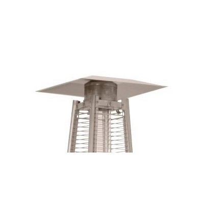 Hammered Bronze Tall Glass Tube Propane Patio Heater with Safety Shut Off
