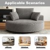 55'' Corduroy Chenille Swivel Sleeper Chair with Backrest Pillows for Living Room & Bedroom-Cuddlewood - 2 of 4