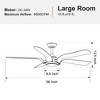 BestParts 56" Smart LED Ceiling Fan - Antique Brown Blades, Matte Black, Alexa Compatible - 4 of 4