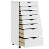 vidaXL Rolling Cabinet White Solid pine wood, engineered wood, plastic - 4 of 4