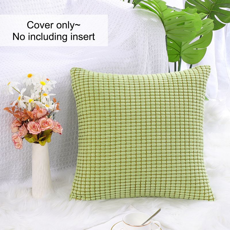 PiccoCasa Throw Pillow CoverVelvet Cushion Cover Comfortable Soft Corduroy Corn Striped Pillow Case, 1 of 7