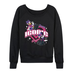 Women's - Disney - Minnie Daisy Y2K Lightweight French Terry Wide Neck Long Sleeve Graphic Shirt - 1 of 4