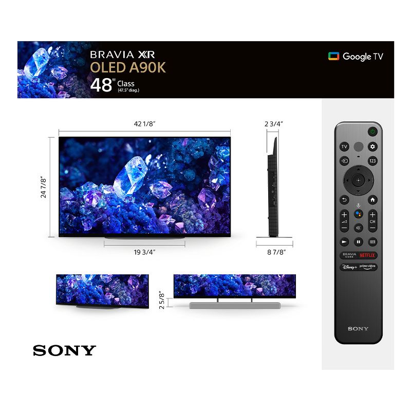 Sony XR48A90K 48" BRAVIA XR OLED 4K HDR Smart TV with Google TV, 4 of 16