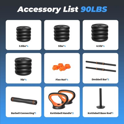 FLYBIRD 5 in 1 Dumbbell Kettlebell Weight Set