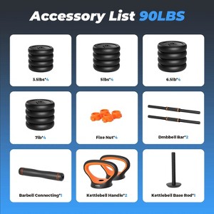 FLYBIRD 5 in 1 Dumbbell Kettlebell Weight Set - 1 of 4