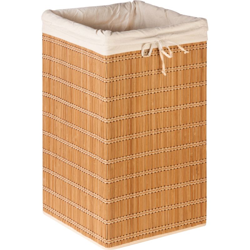 Honey-Can-Do Bamboo Wicker Square Hamper, 1 of 8