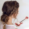 Unique Bargains Women's Elegant Guitar Hair Clips 2.36"x0.75"x0.39" Red 1 Pc - 2 of 3