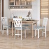 Tangkula Folding Wooden Dining Chair Set of 2 Faux Leather Upholstered Kitchen Armless Chairs w/ Padded Seat - 4 of 4