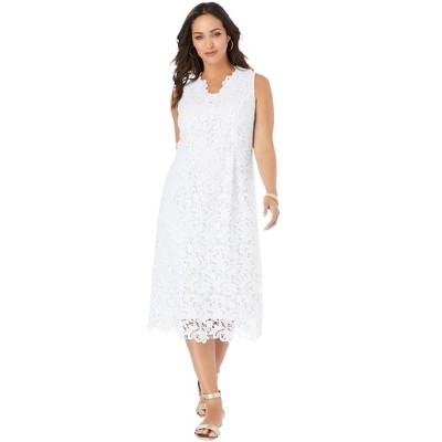 Jessica London Women's Plus Size Lace Midi Dress
